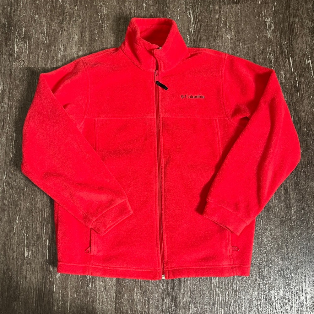 Columbia Fleece Jacket Full Zip Red Youth Girls Winter Coat Size 14/16